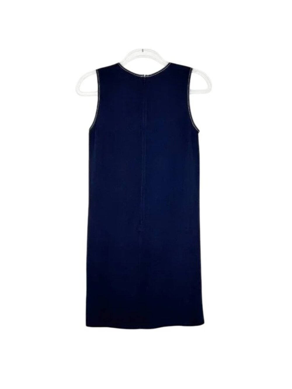 Theory Navy Silk Sleeveless Sheath Dress - Picture 3 of 6